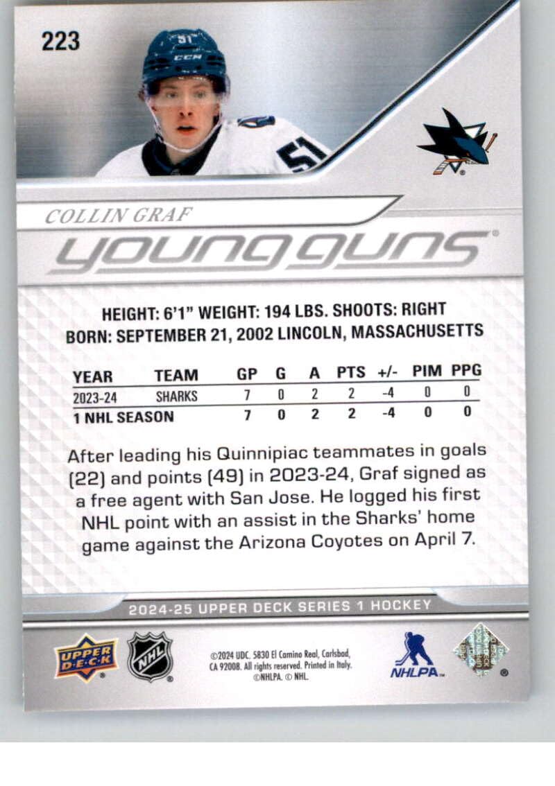 Amazon.com: 2024-25 Upper Deck Series One #223 Collin Graf YG